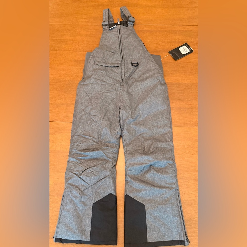 Artic Quest boys heather grey ski bib, size small